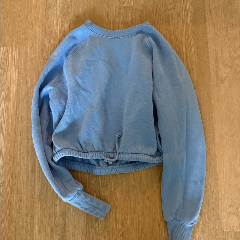 Blue Women's cropped sweatshirt H&M
